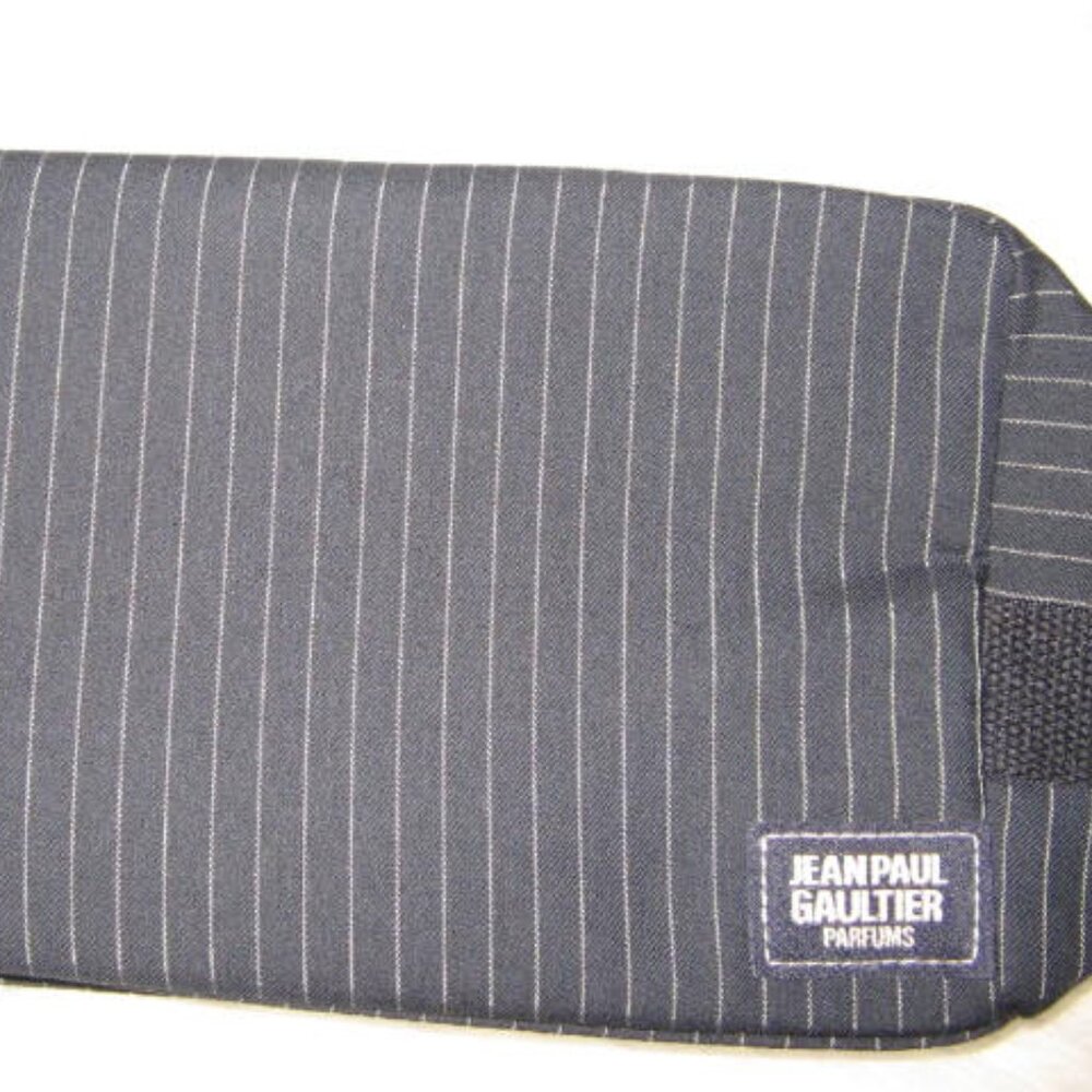 Jean Paul Gaultier Pinstripe navy Men's Toiletry bag Zipper rectangular bag